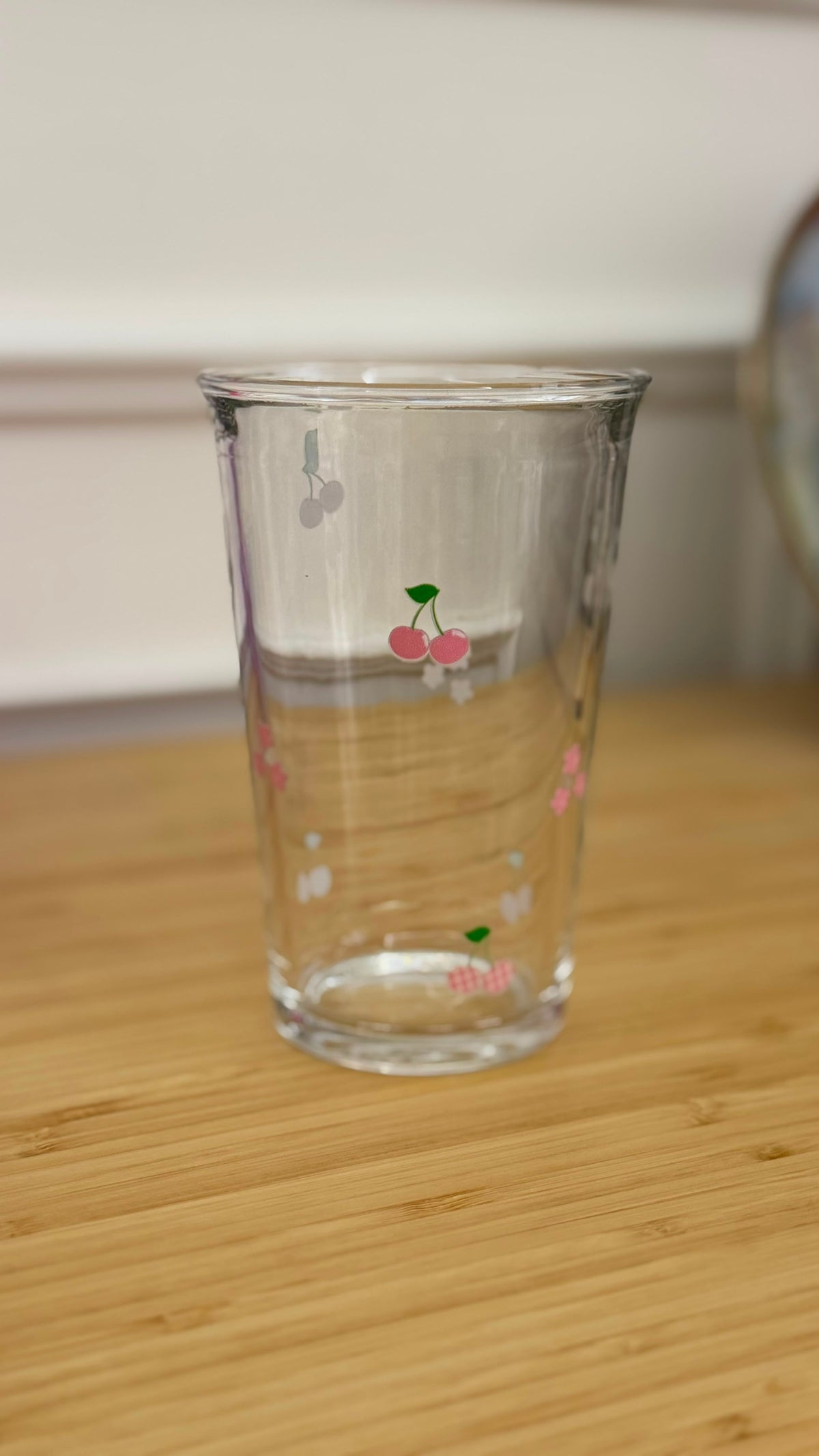 Cherry glass cup