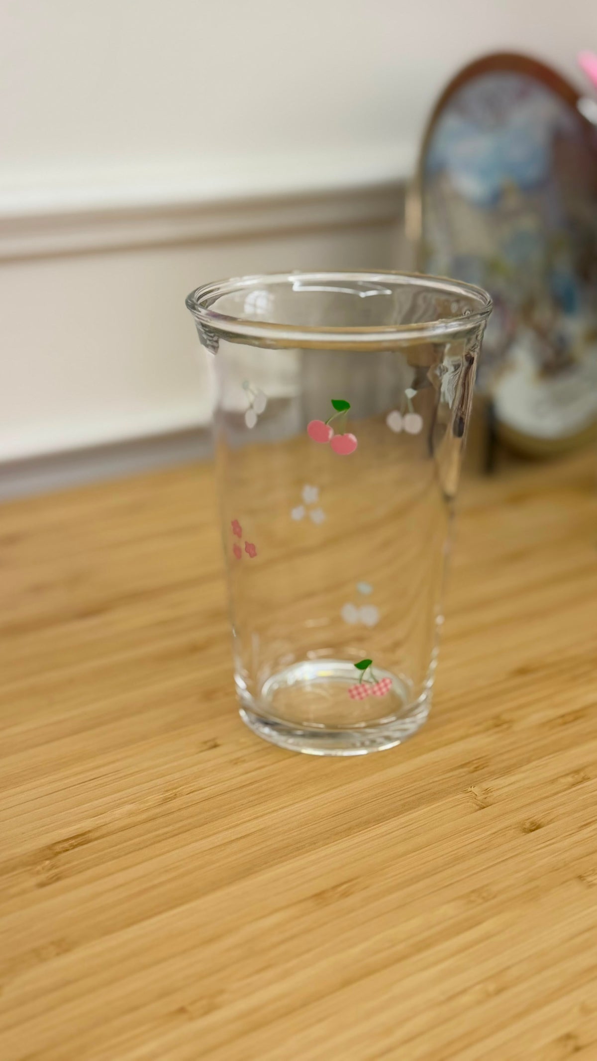 Cherry glass cup