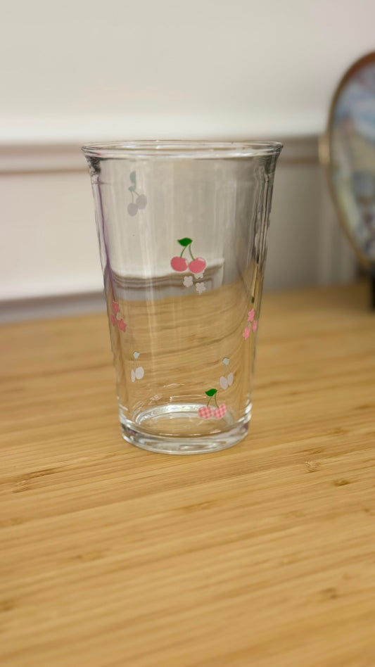 Cherry glass cup