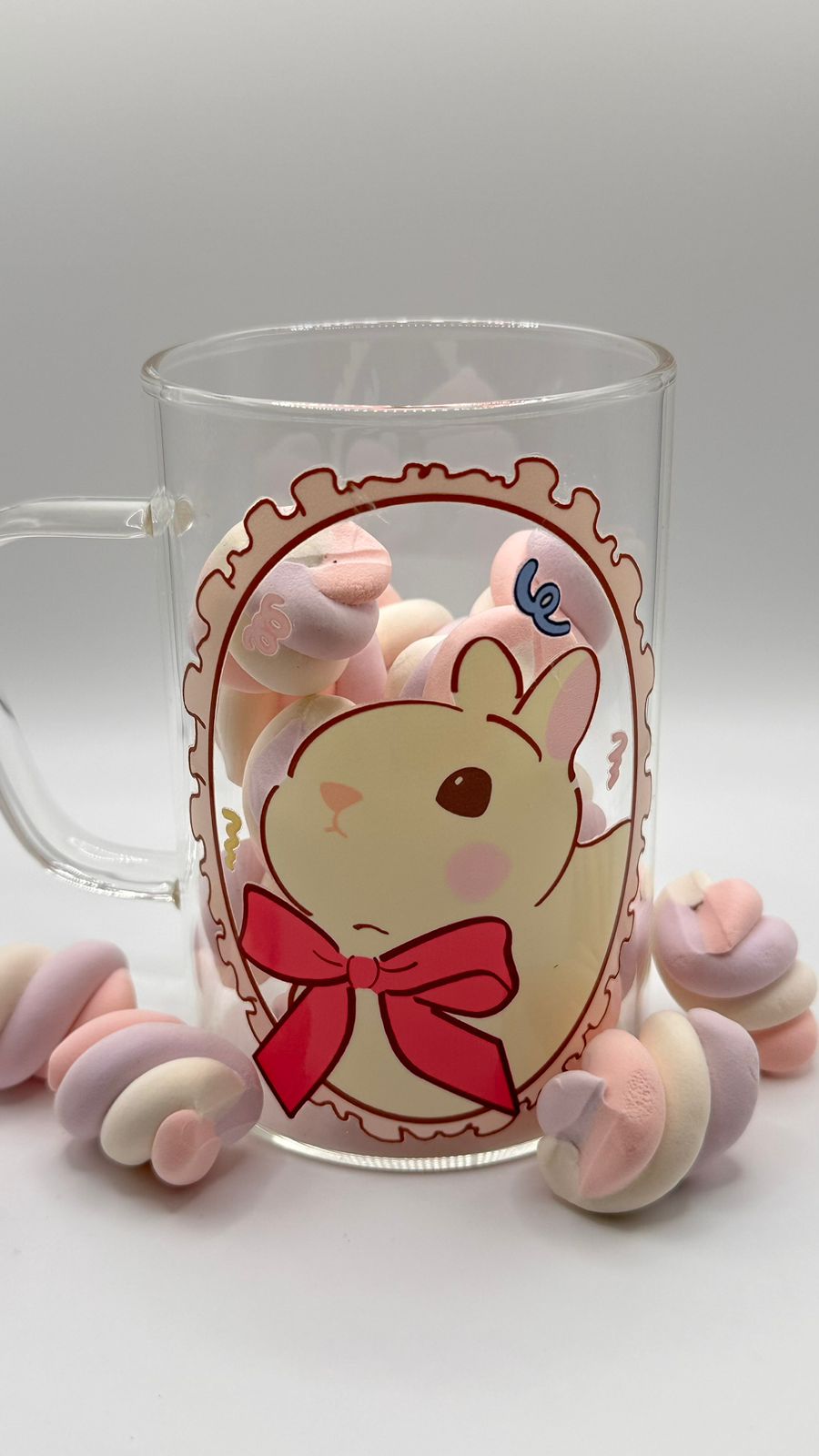 Charming bunny glass cup