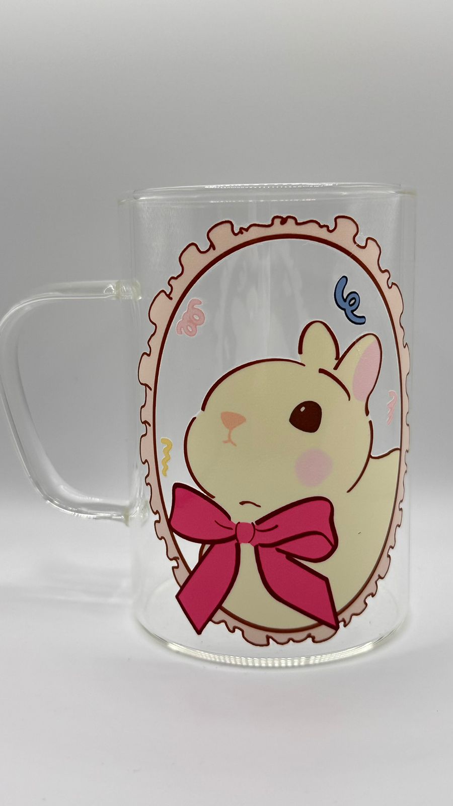 Charming bunny glass cup